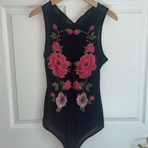 Black floral Haute Monde bodysuit